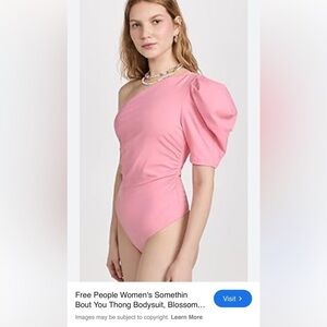 Free people somethin bout you pink bodysuit L